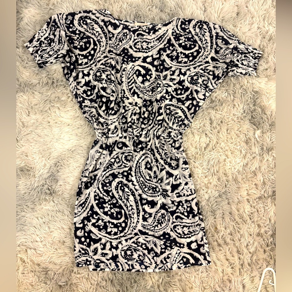 LOFT Black and White Mini Dress